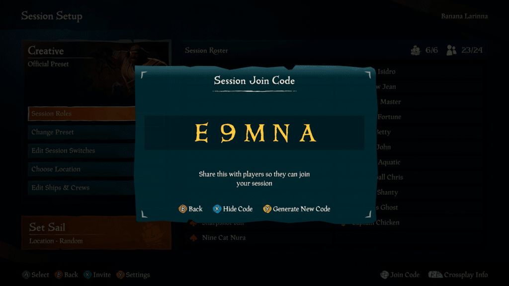 Session Join Code